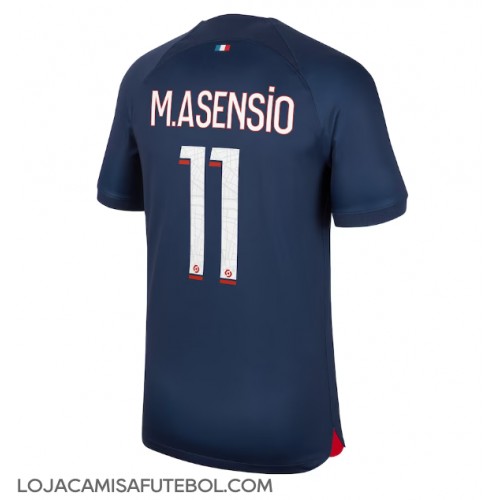 Camisa de Futebol Paris Saint-Germain Marco Asensio #11 Equipamento Principal 2023-24 Manga Curta